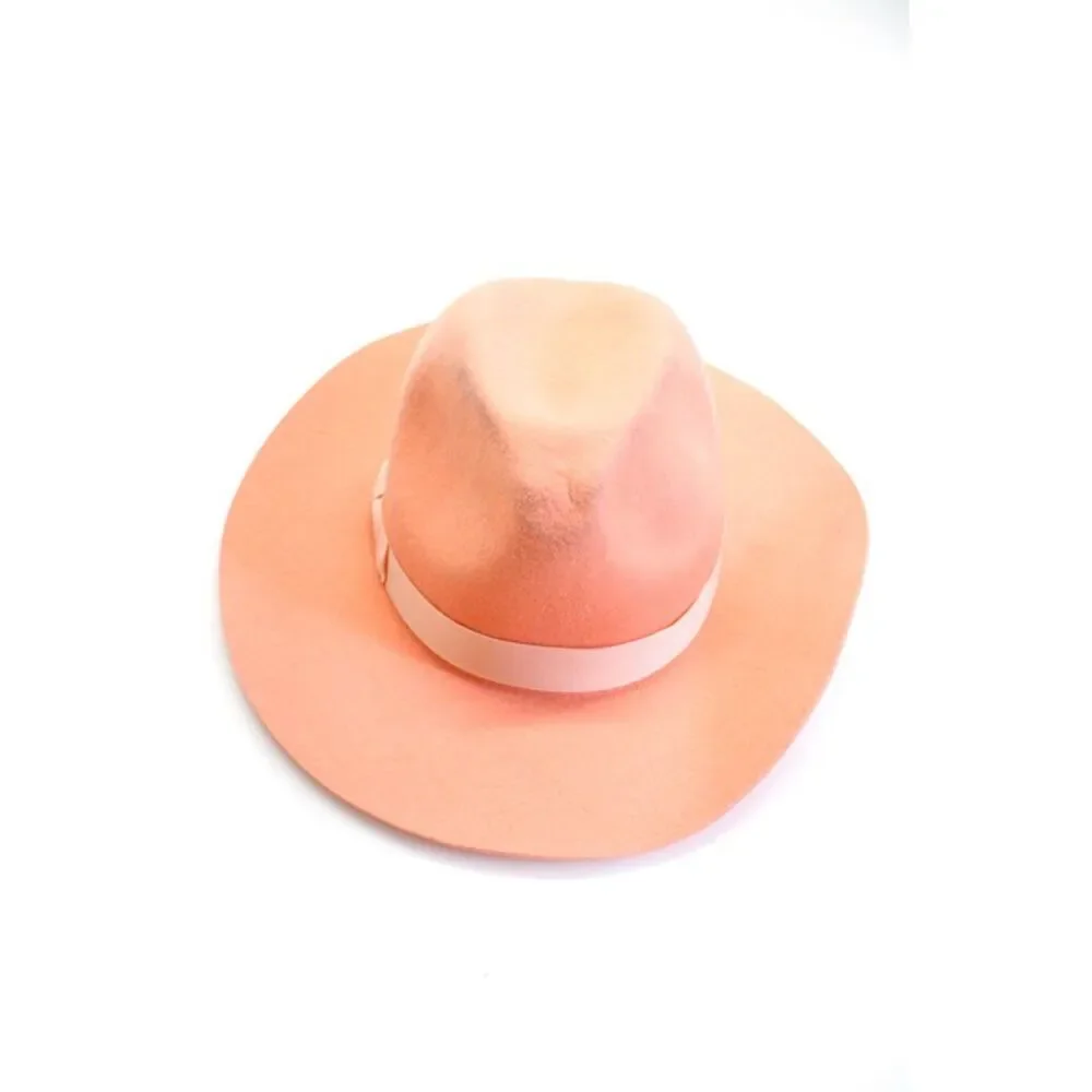 Lack Of Color Womens Bowed Brimmed Hat Wool Salmon Pink Size Small_4